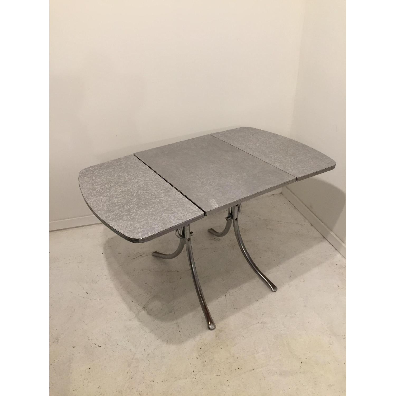 Tubular 1950's Formica Drop-Leaf Dining Table - image-3