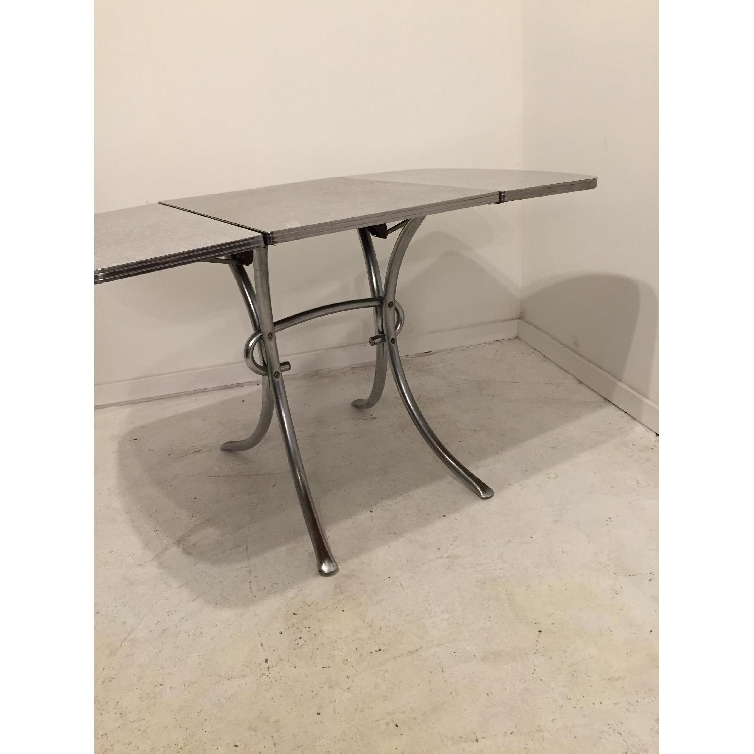 Tubular 1950's Formica Drop-Leaf Dining Table - image-4