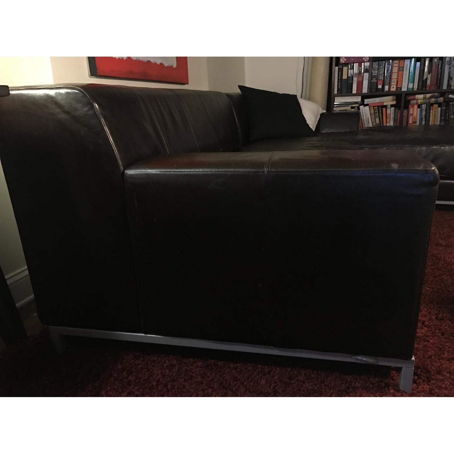 Ikea Kramfors Brown Leather Sectional - image-1