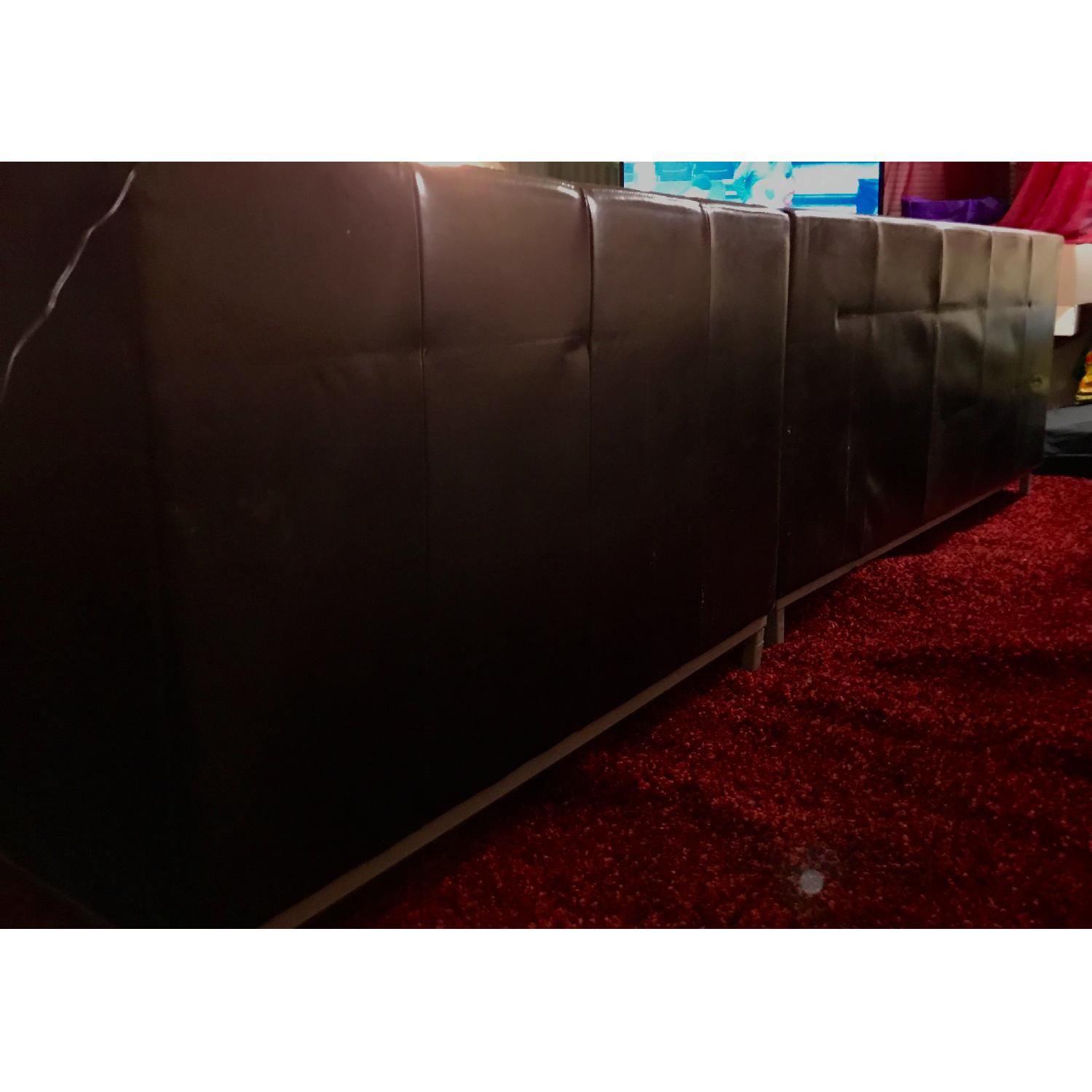 Ikea Kramfors Brown Leather Sectional - image-3