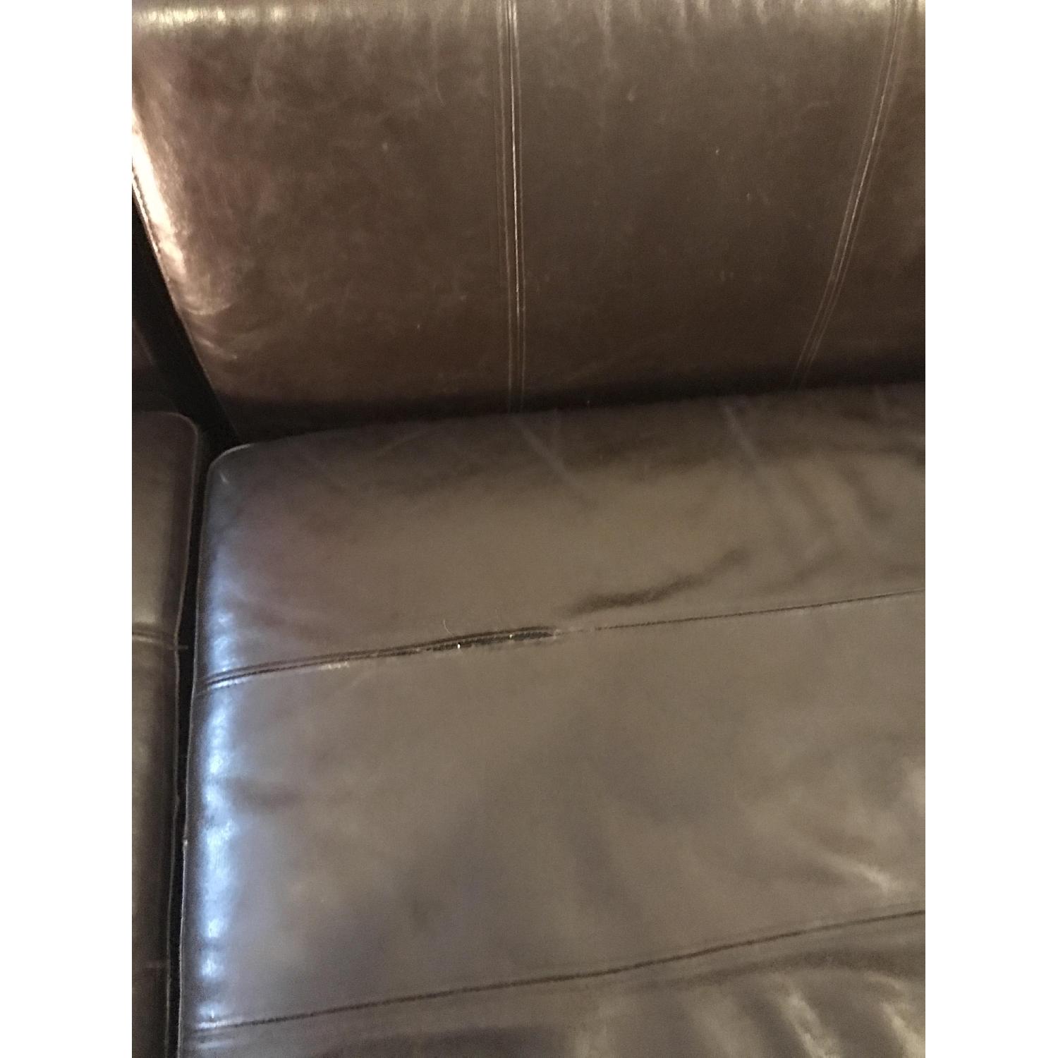Ikea Kramfors Brown Leather Sectional - image-8