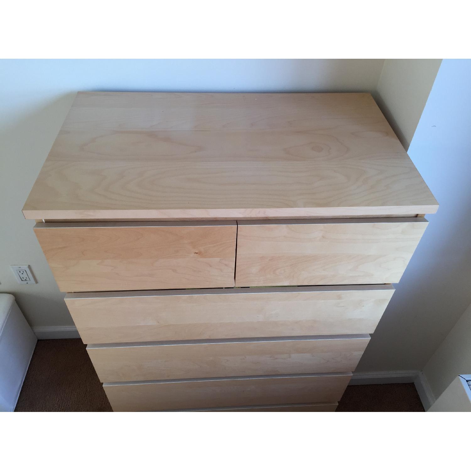 Ikea Malm White Stained Oak Veneer 6-Drawer Chest - image-2