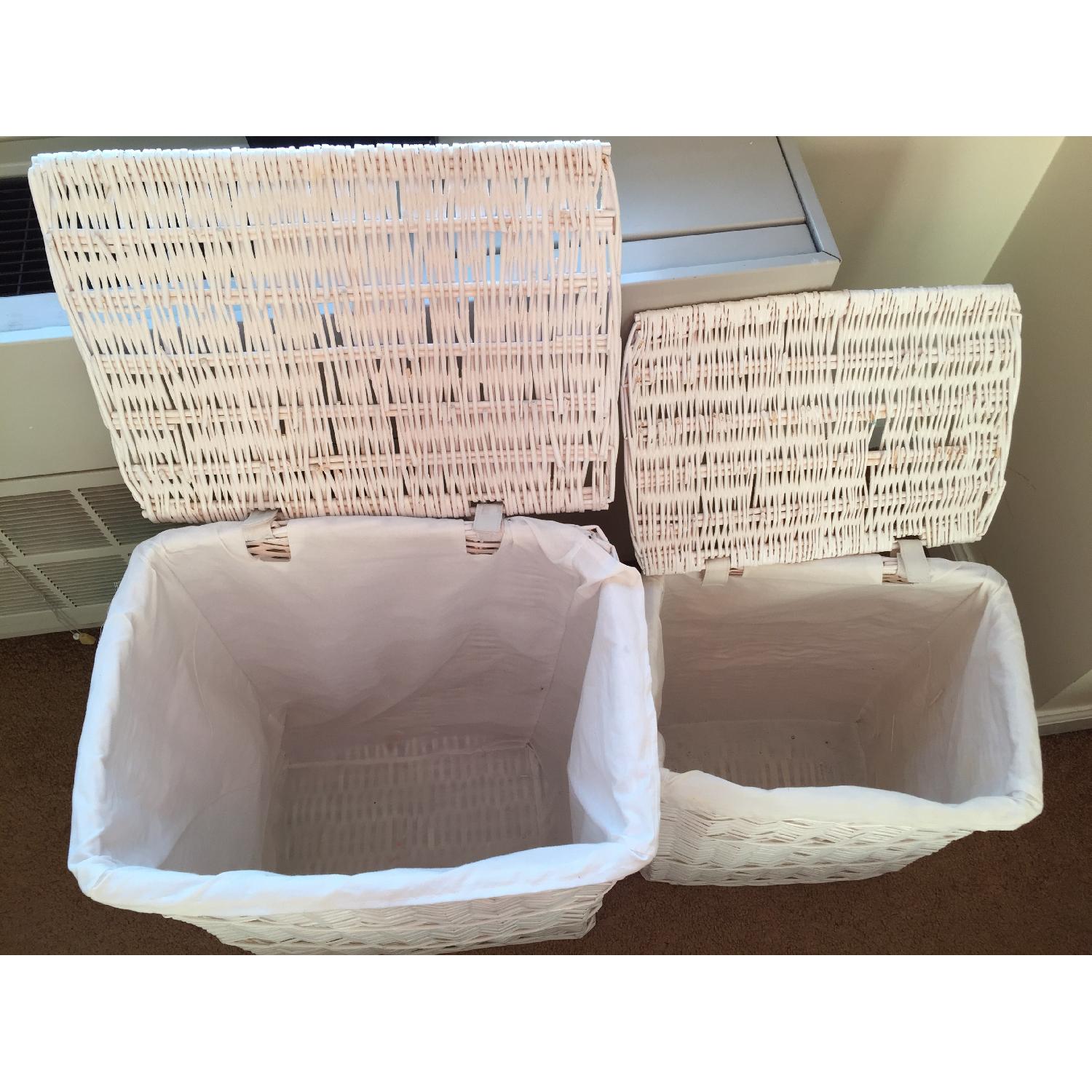 Badger Basket Hampers w/ Liners in White - image-1