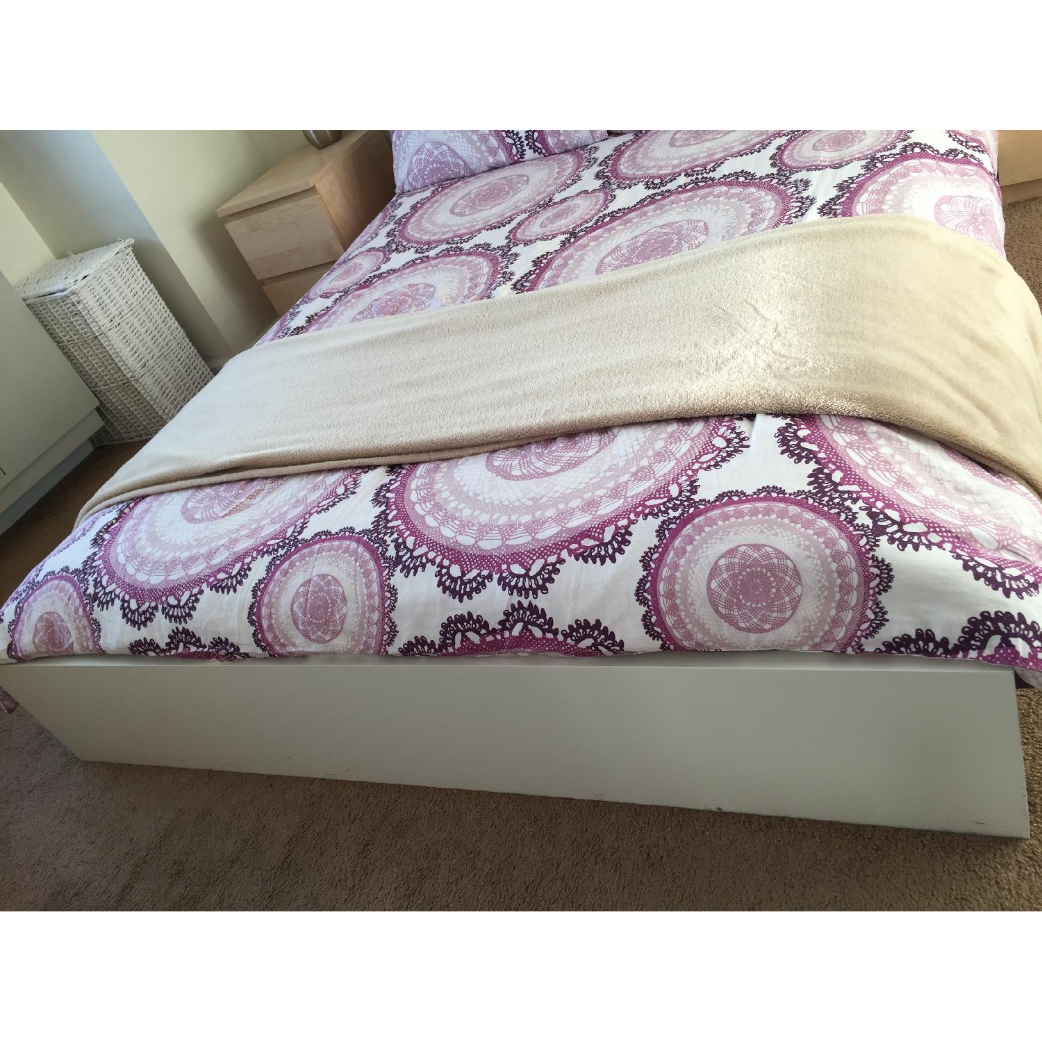 Ikea Malm White Low Queen Bed Frame AptDeco