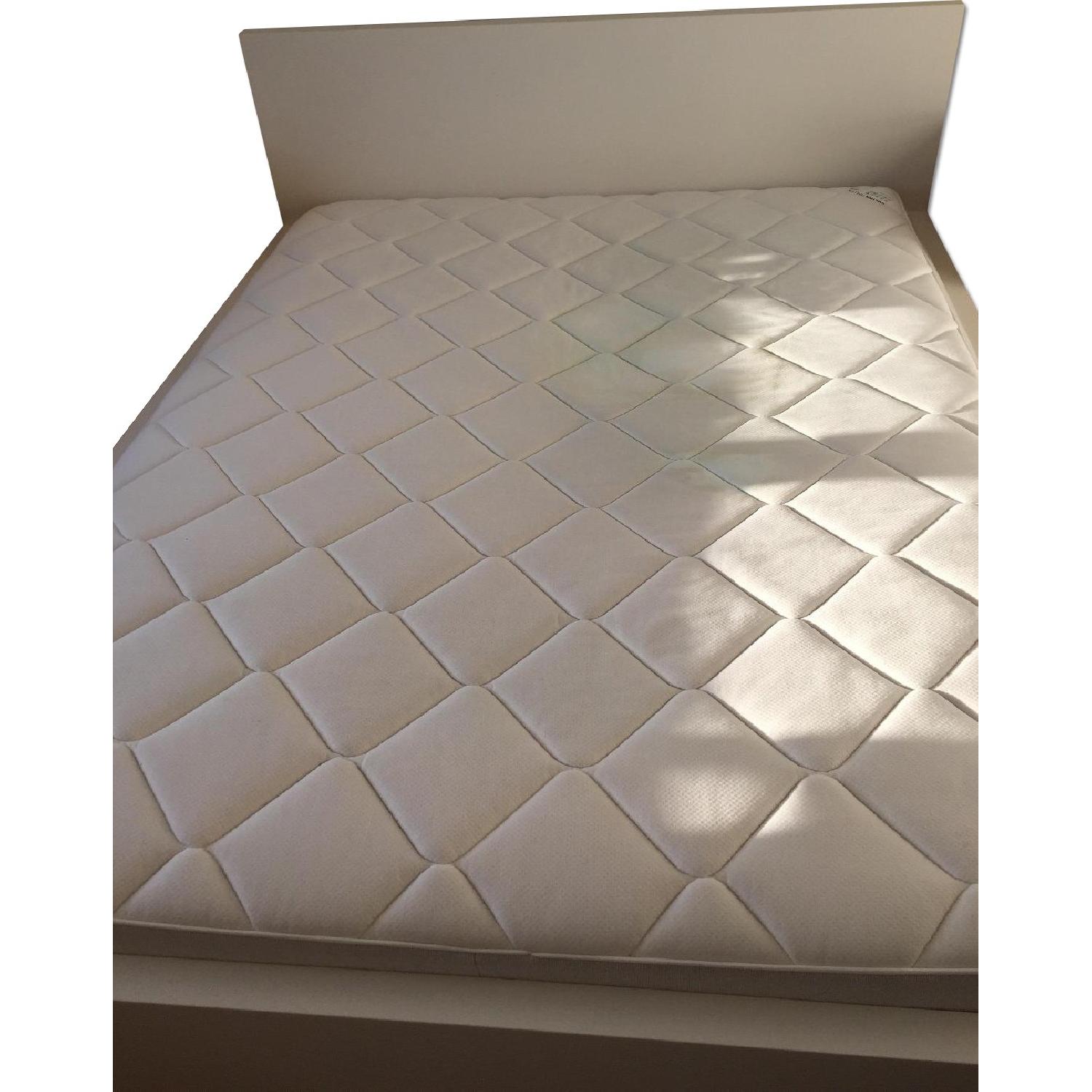 Ikea Malm White Low Queen Bed Frame - image-0