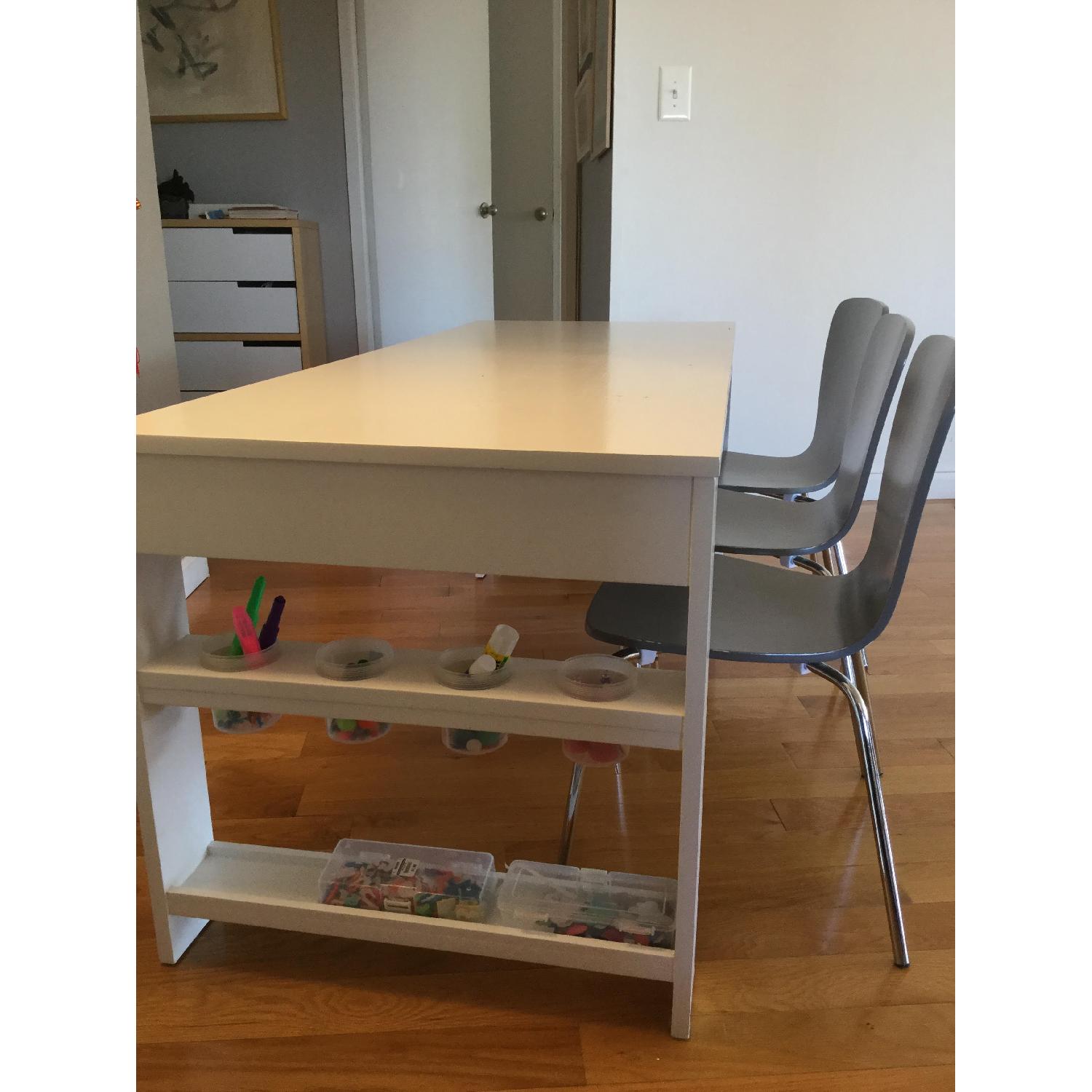 Land of Nod Kids Table w/ 3 Chairs - image-3