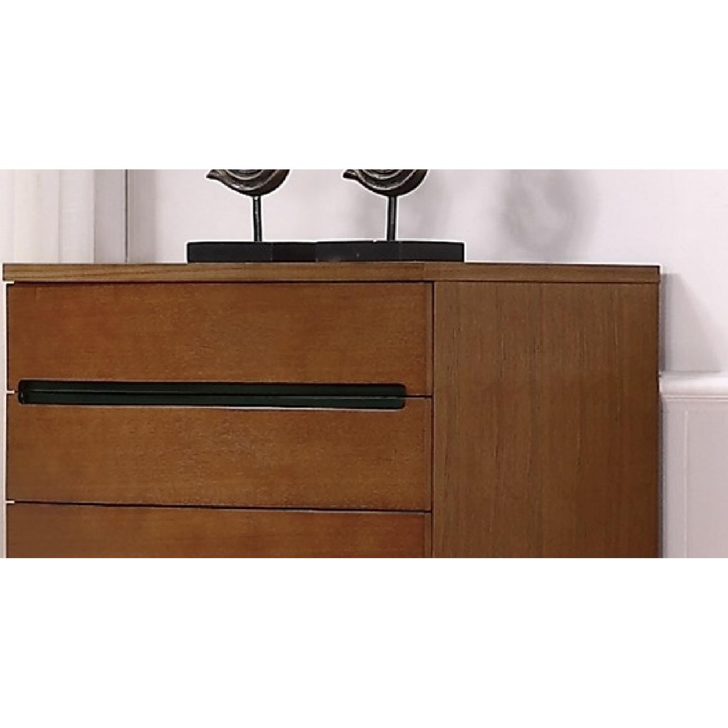 Modern 6 Drawer Chest In Teak Finish Curved Faced Drawers W