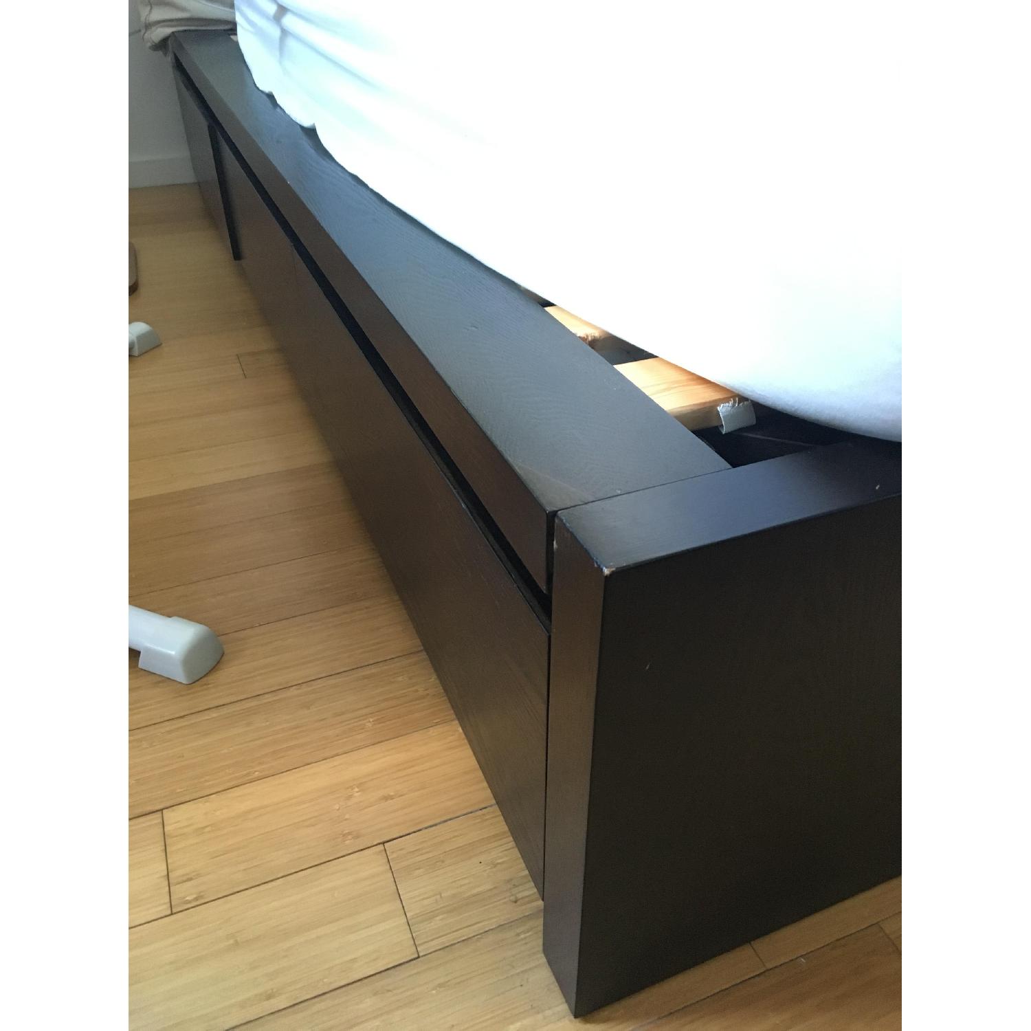 West Elm Queen Size Storage Platform Bed Frame in Chocolate AptDeco