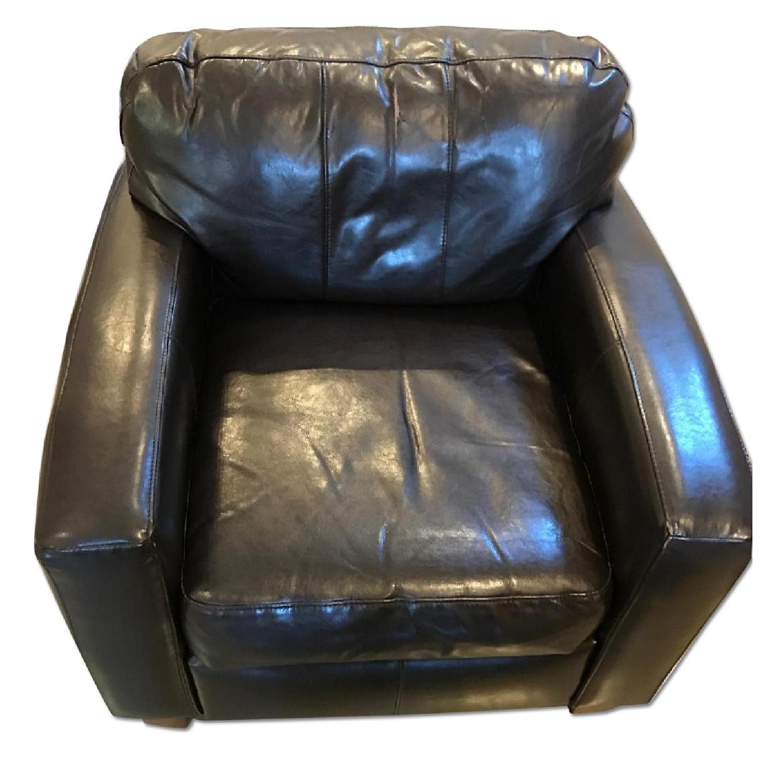 Jennifer Convertibles Brown Leather Chair AptDeco