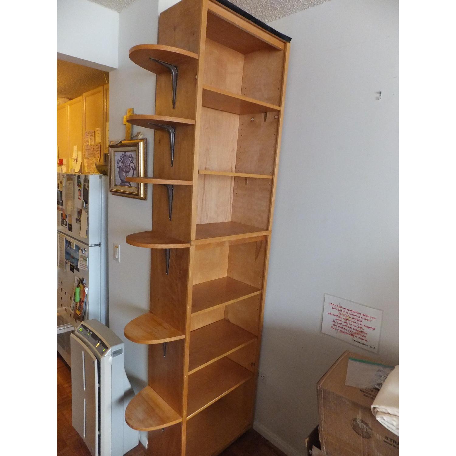 Handmade White Ash Hardwood 2-in-1 Custom Bookcase - image-1