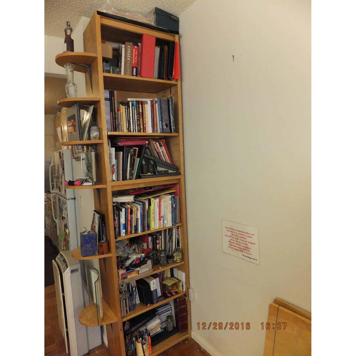 Handmade White Ash Hardwood 2-in-1 Custom Bookcase - image-29