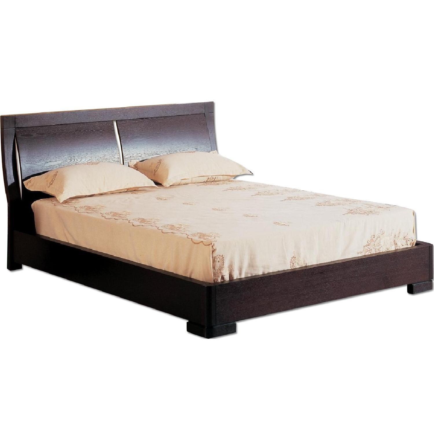Full Modern Bed Frame Aptdeco - Modern Full Size Platform Bed In Wenge Finish W Slightly Cu full modern bed frame aptdeco - modern full size platform bed in wenge finish w slightly cu