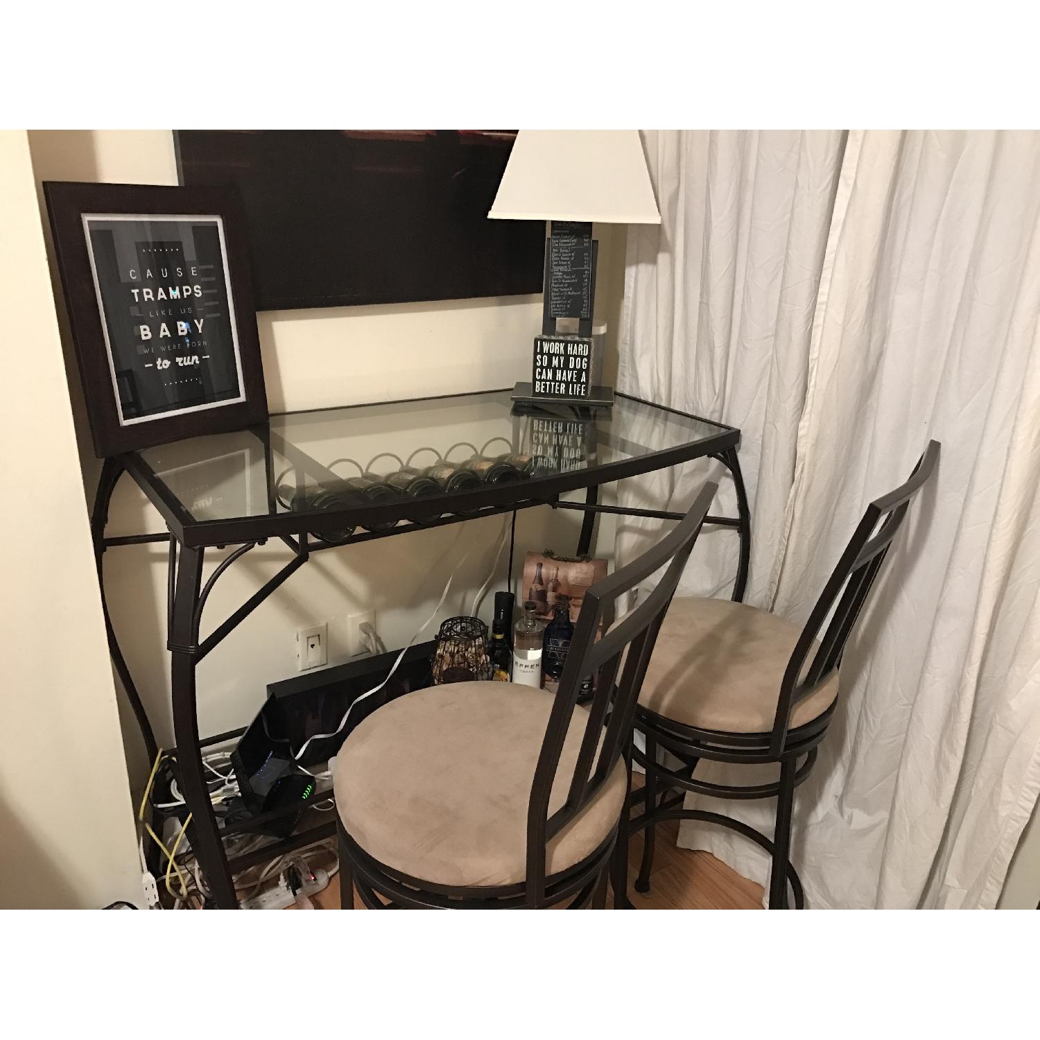 Glass Bar Table w/ 4 Bar Stools - image-4