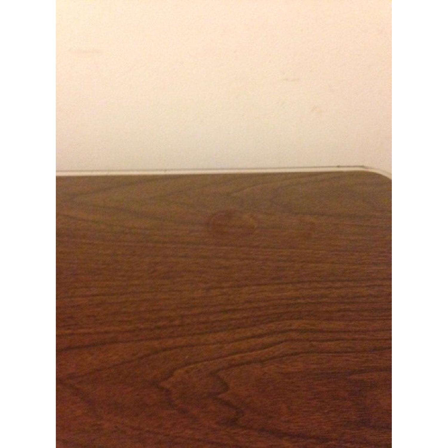 Vintage Mid Century Black Steel and Wood Tanker Desk - image-8