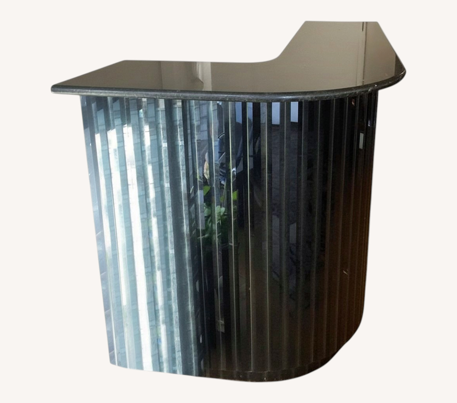 6’ Black Granite Home Bar + 2 Swivel Stools - image-8