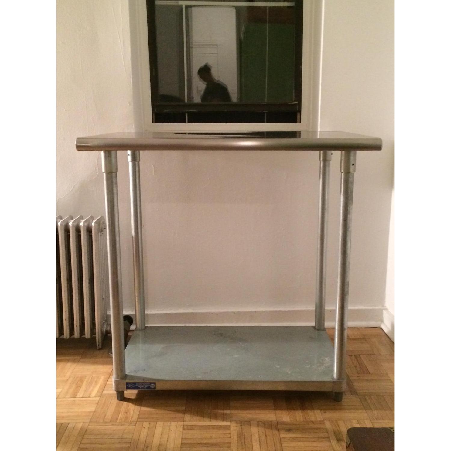 Kitchen Supply Store Industrial Chic Stainless Steel Table w/ 2 Stools - image-2