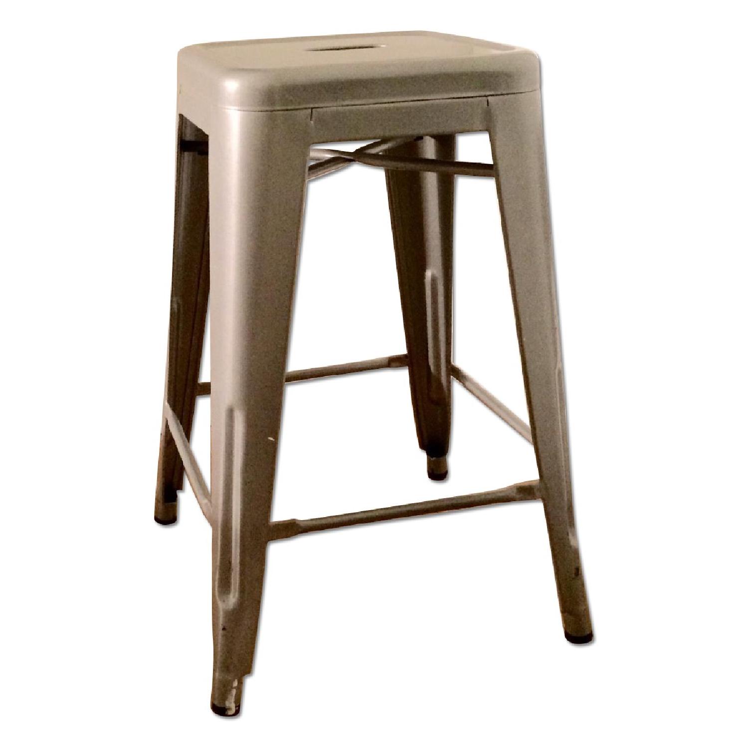 Kitchen Supply Store Industrial Chic Stainless Steel Table w/ 2 Stools - image-6