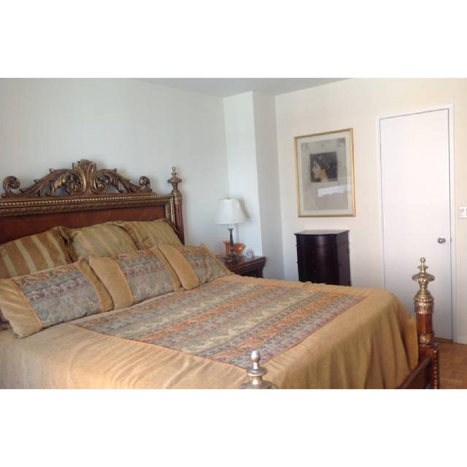 Horchow Bellissimo King Bed Frame & Head Board with 3 Drawer Nightstands - image-2