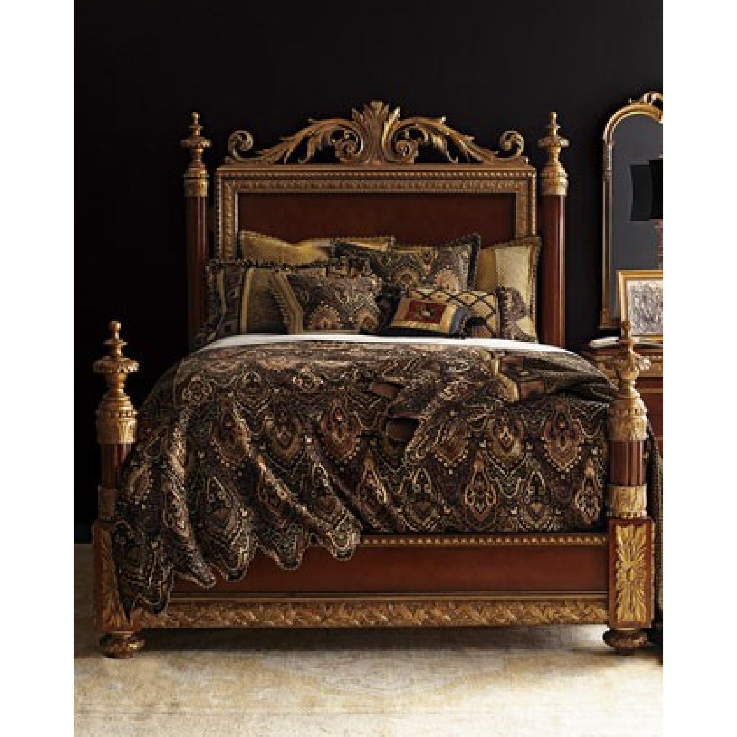 Horchow Bellissimo King Bed Frame & Head Board with 3 Drawer Nightstands - image-7