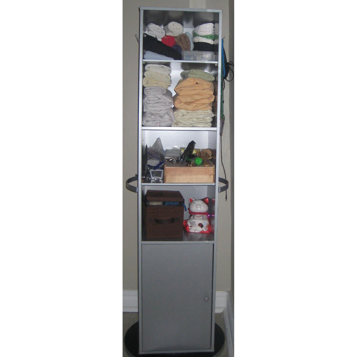 Ikea Grey Storage Unit with Mirror AptDeco