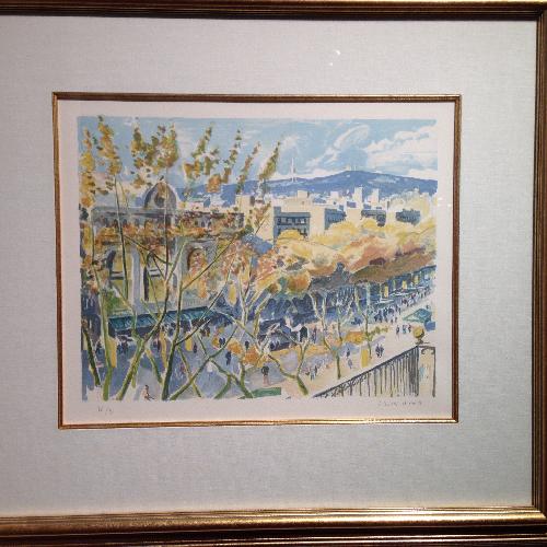 Used Original Joseph Serra Limmona Gold Leaf Framed Lithograph - for sale on AptDeco