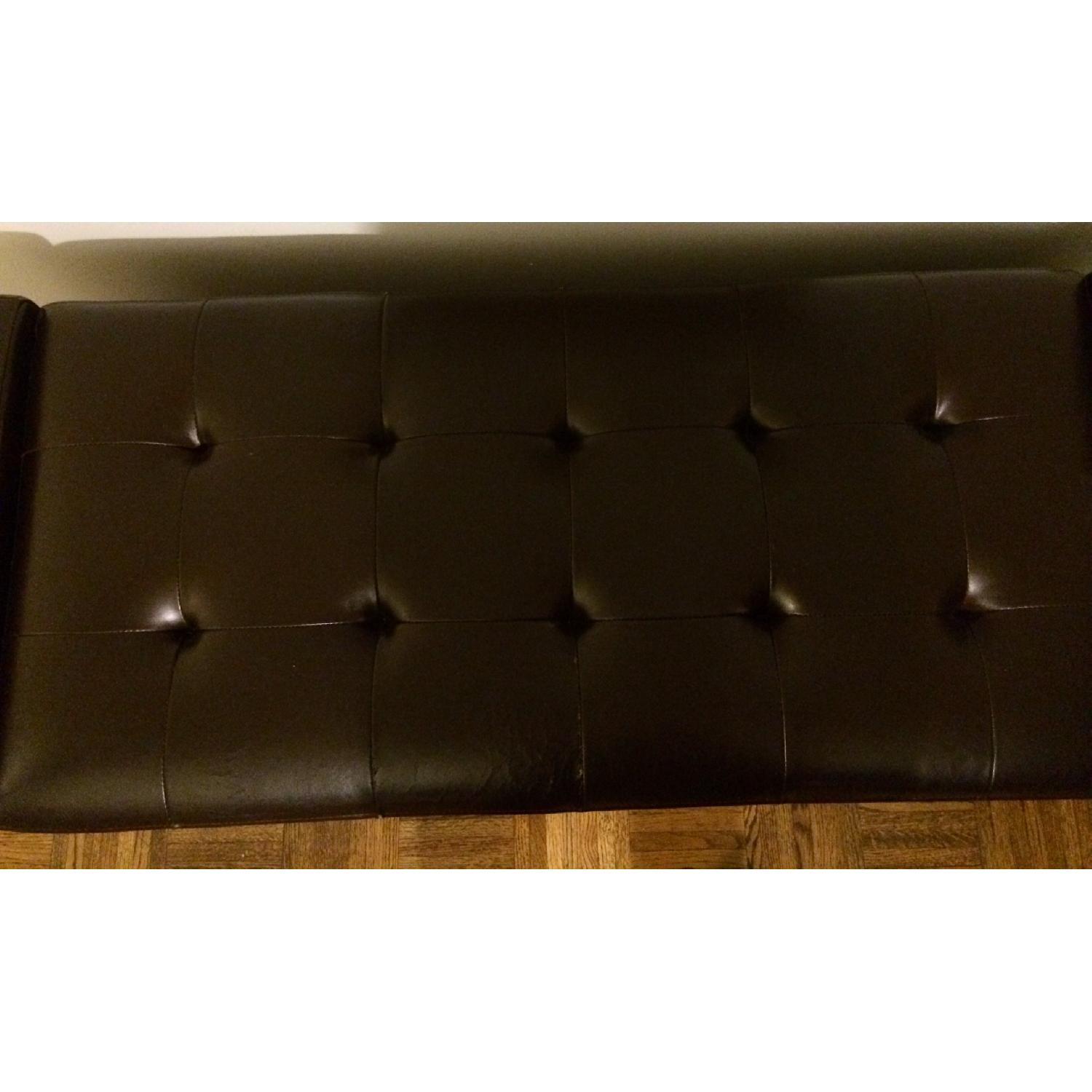Tufted Leather Storage Bench - image-3