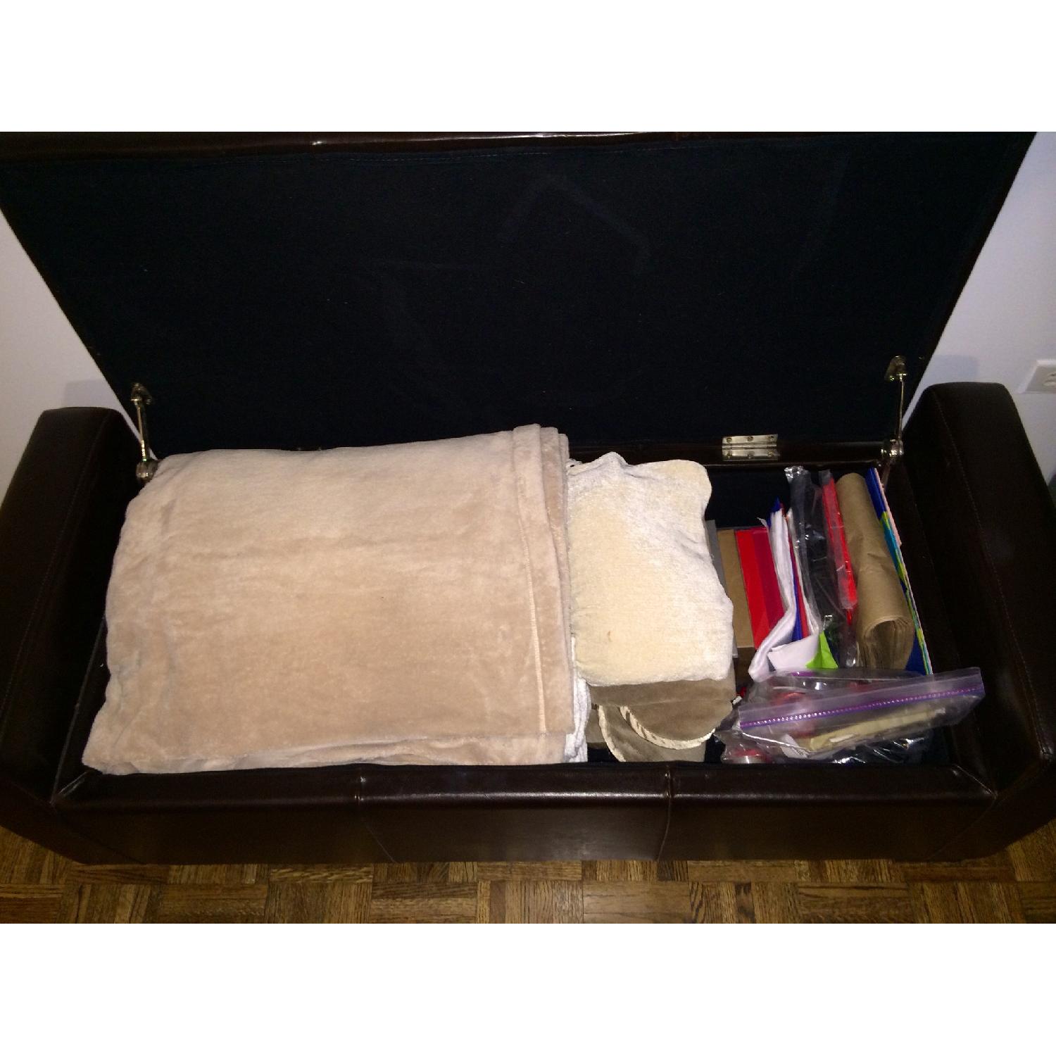 Tufted Leather Storage Bench - image-4