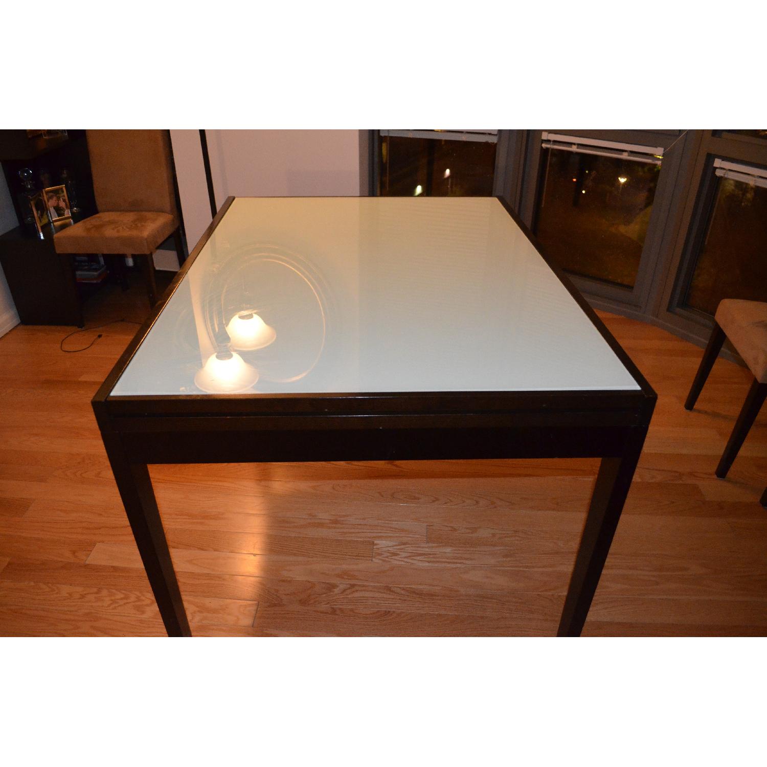 Straight From the Crate Extendable Frosted Glass Top Table - image-1
