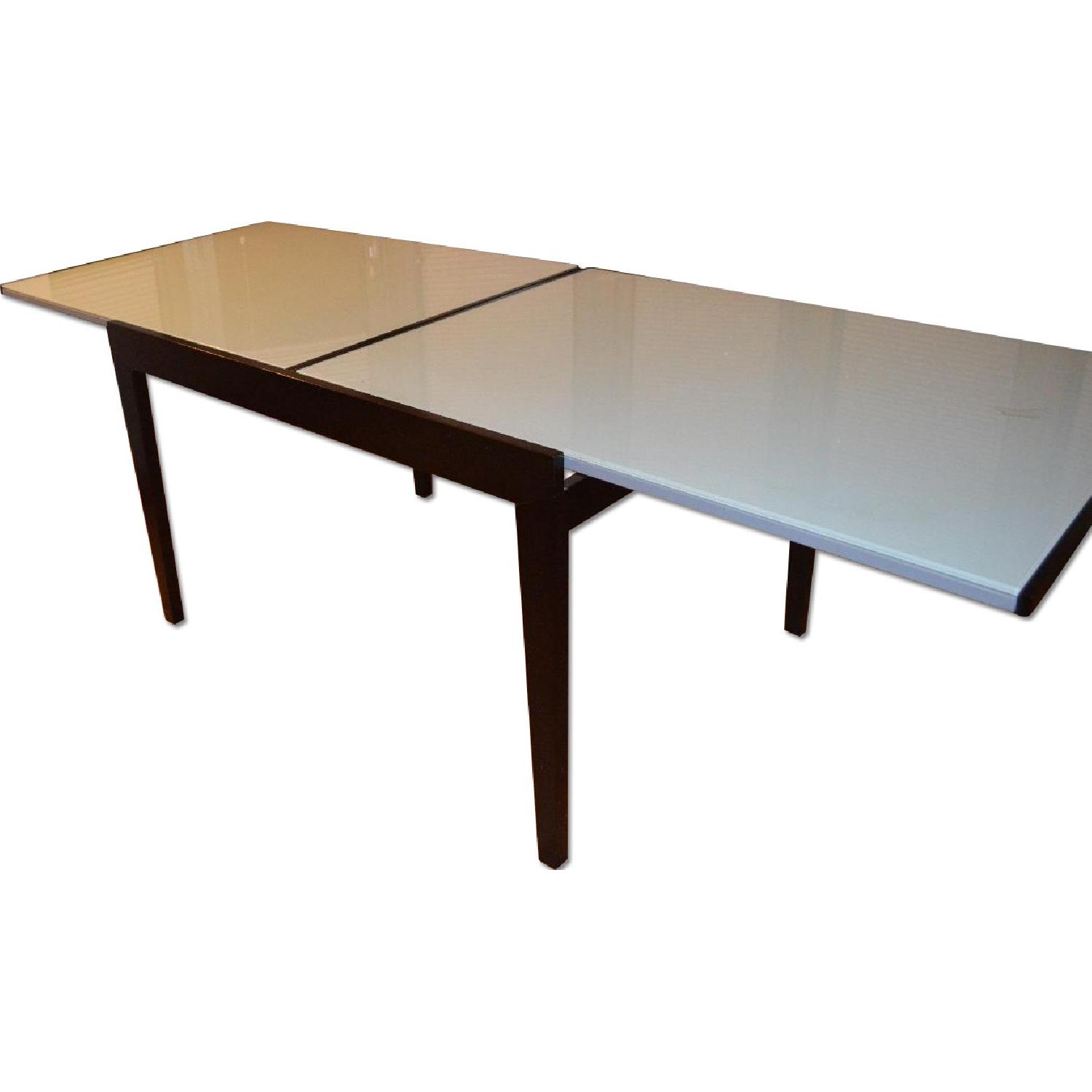 Straight From the Crate Extendable Frosted Glass Top Table - image-0