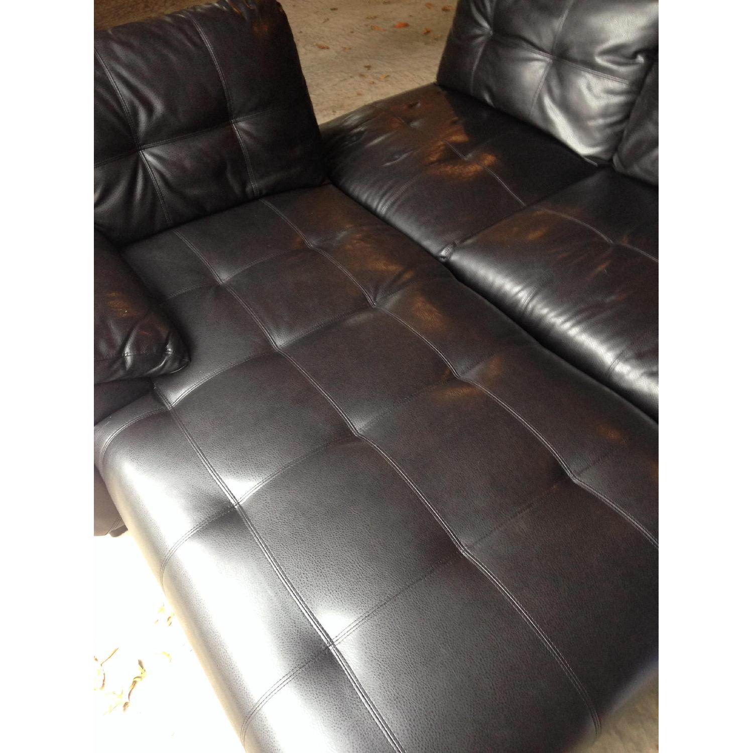 Brown Leather Sectional With Left Facing Chaise - image-1