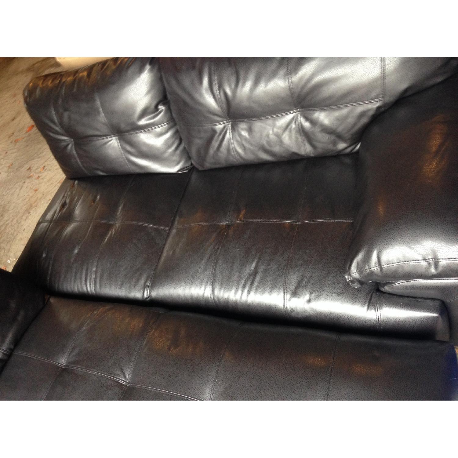 Brown Leather Sectional With Left Facing Chaise - image-2