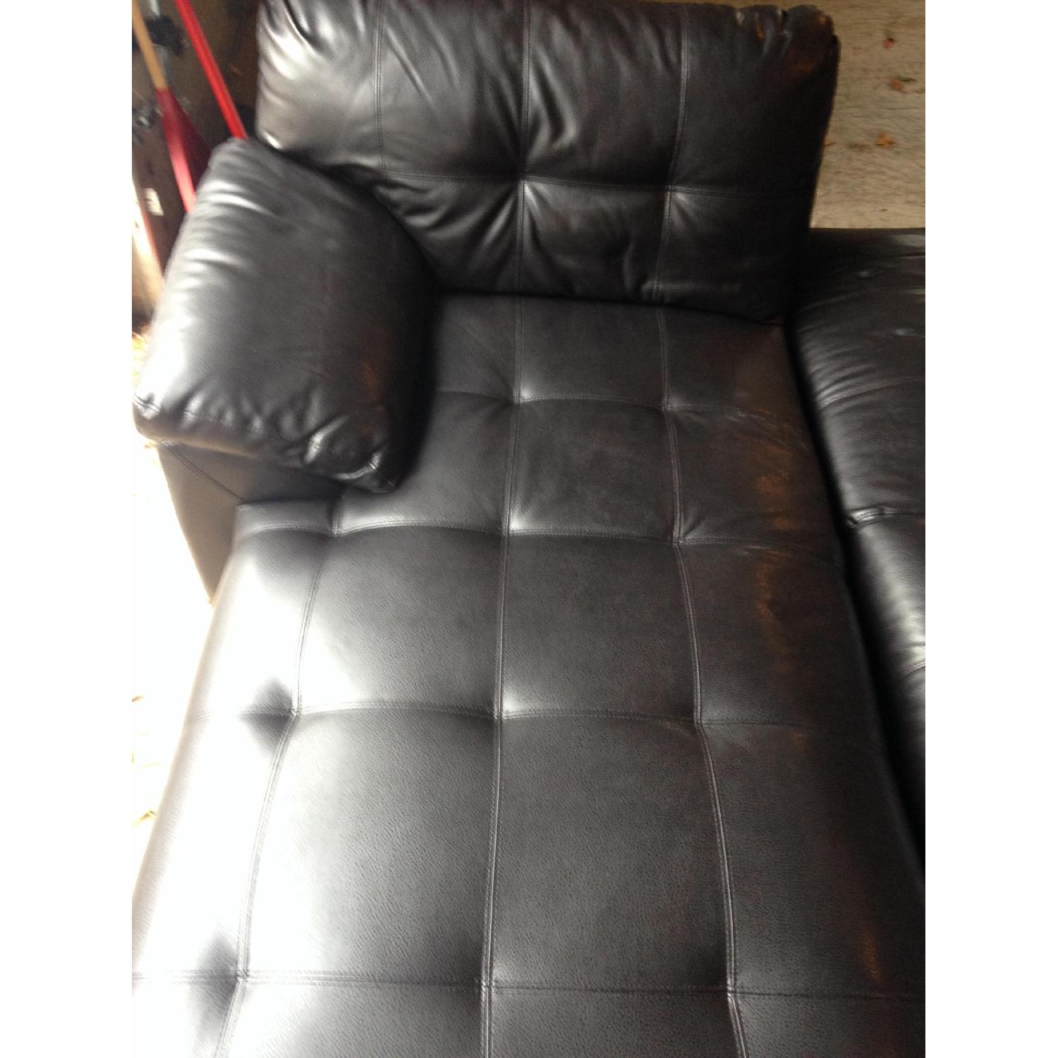 Brown Leather Sectional With Left Facing Chaise - image-3