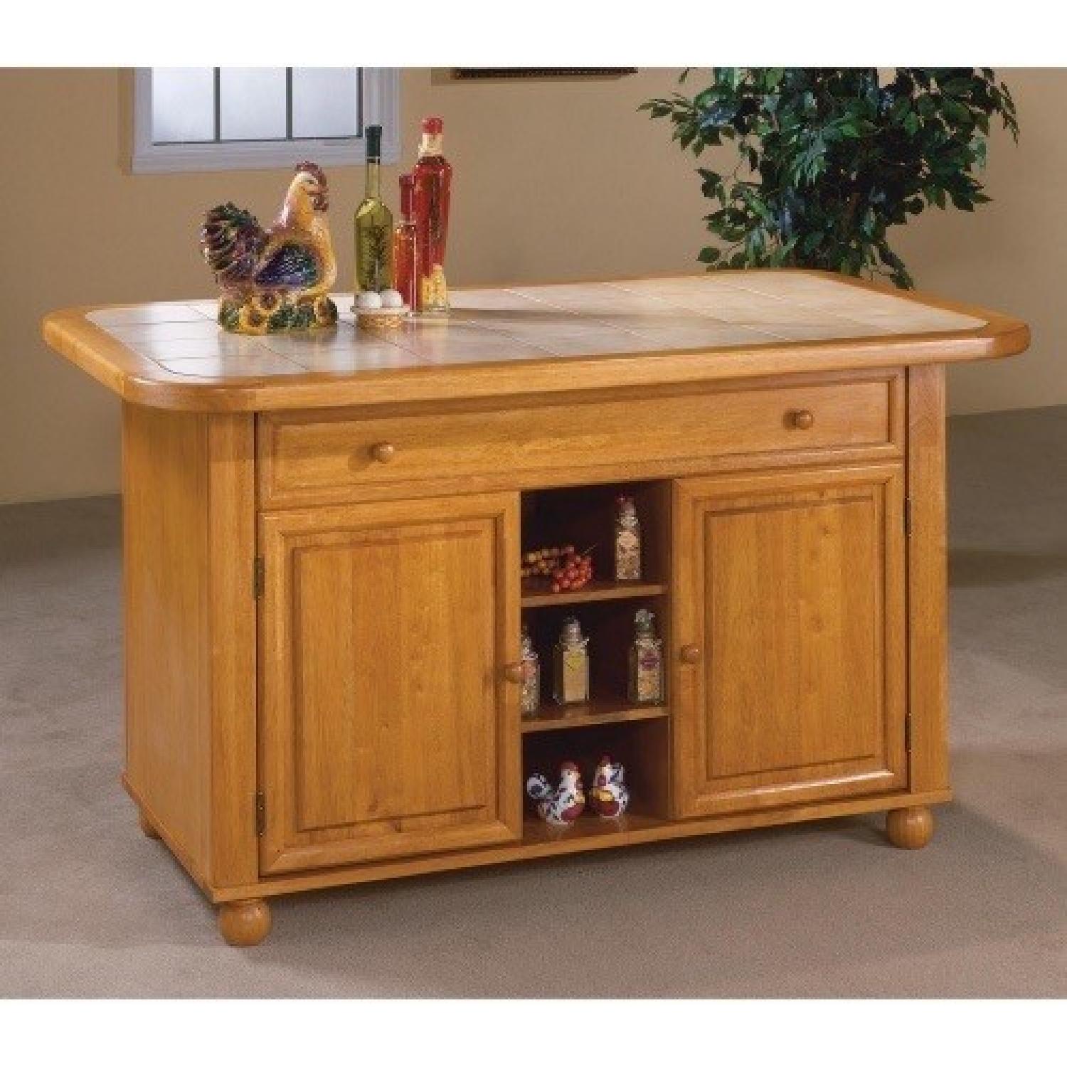 Sunset Trading Kitchen Island with Tile Counter Top - image-1