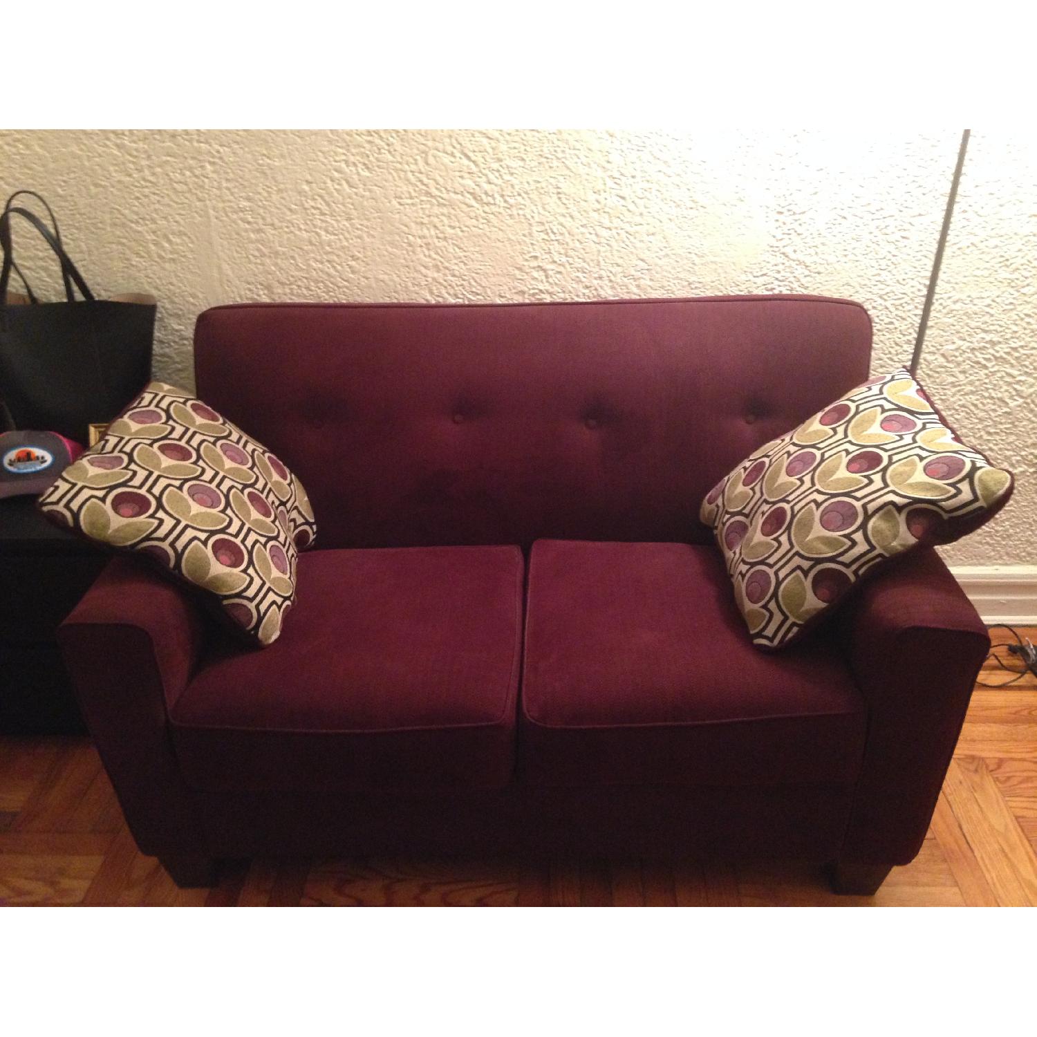 Burgundy Loveseat - image-1
