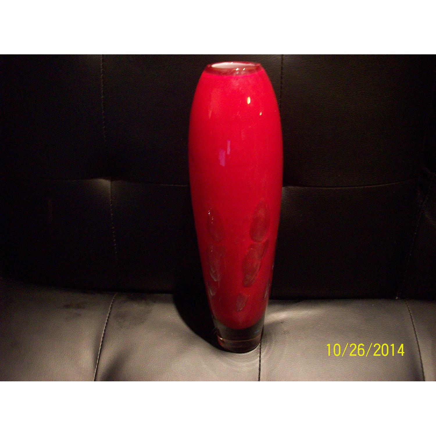 Villeroy and Boch Ruby Red Hand Made Art Glass Vase AptDeco