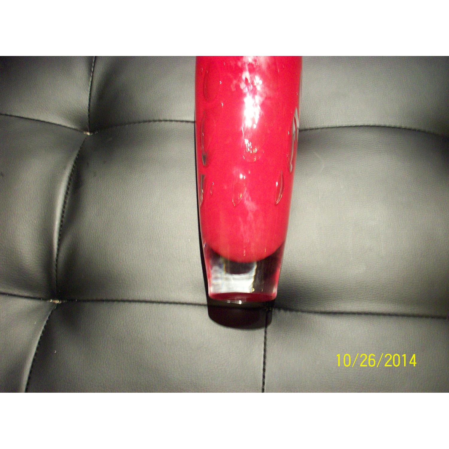 Villeroy and Boch Ruby Red Hand Made Art Glass Vase - image-8
