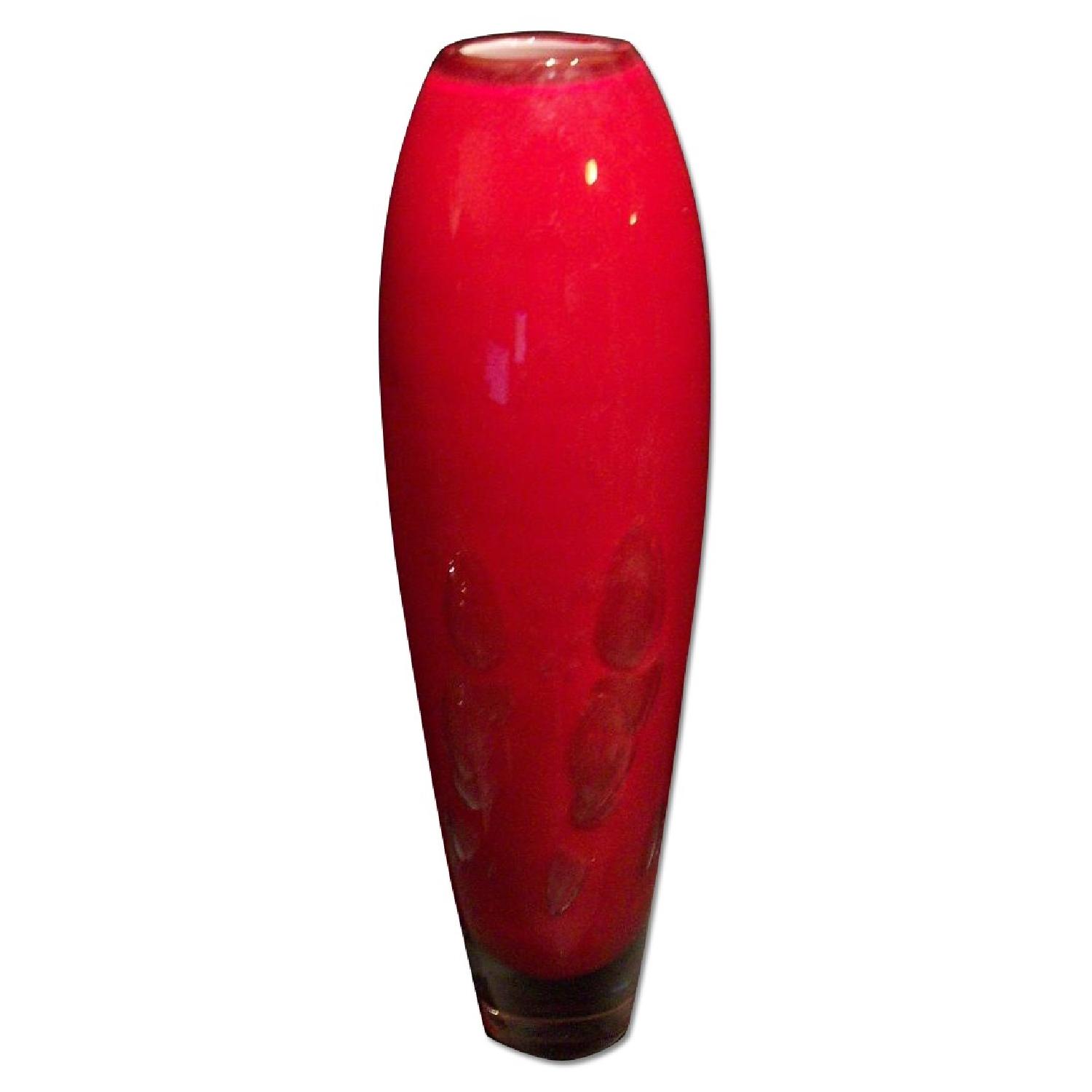 Villeroy and Boch Ruby Red Hand Made Art Glass Vase AptDeco