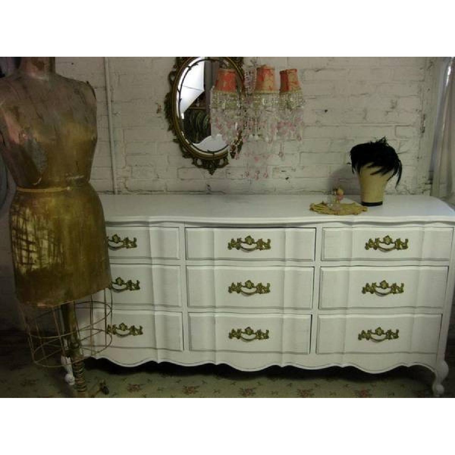 Vintage Shabby Chic White Dresser - image-1