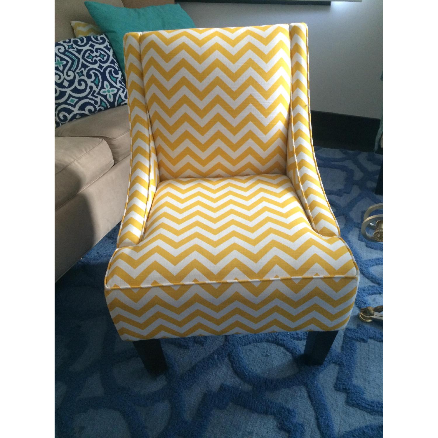 Skyline Furniture Yellow Chevron Swoop Armchair - image-1