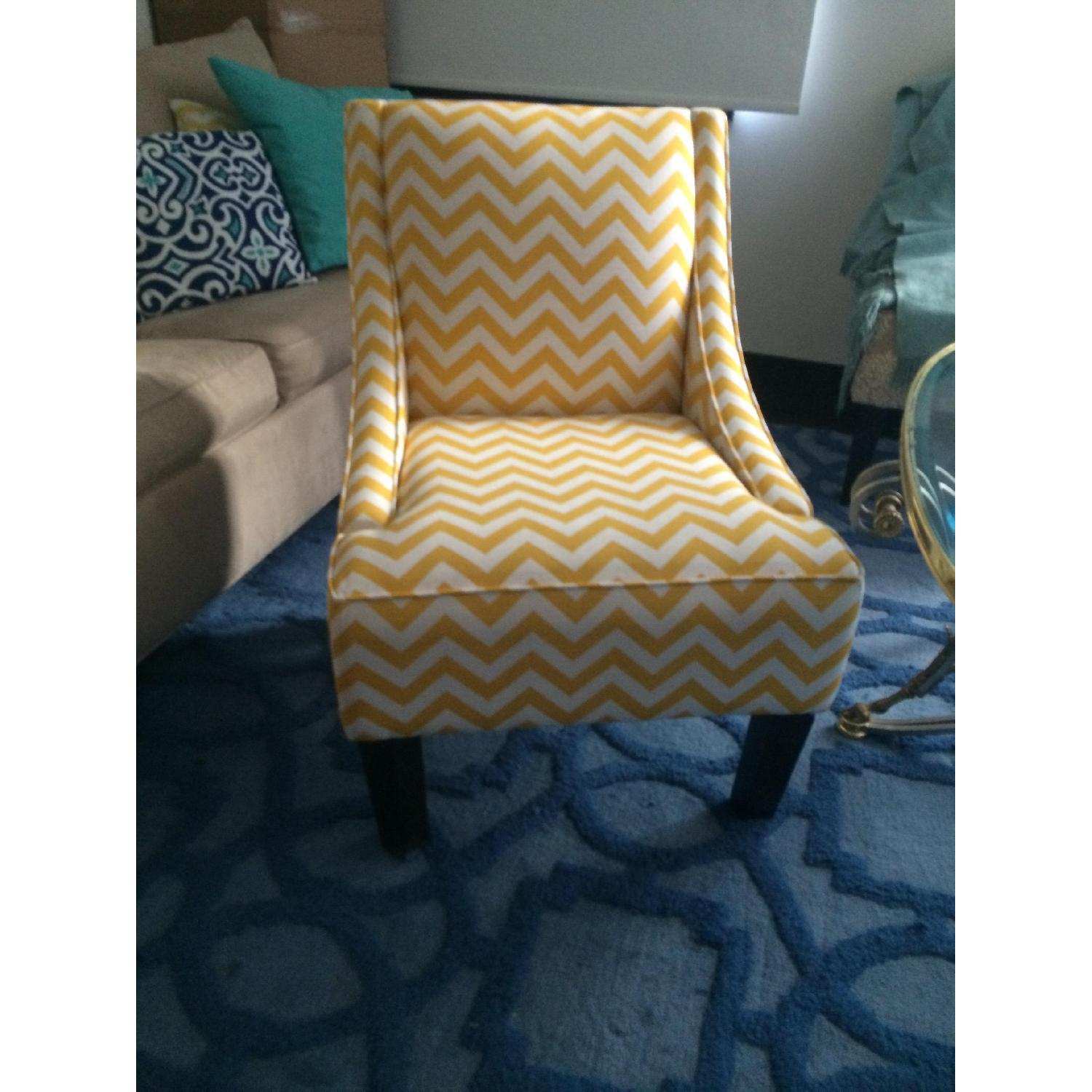 Skyline Furniture Yellow Chevron Swoop Armchair - image-3