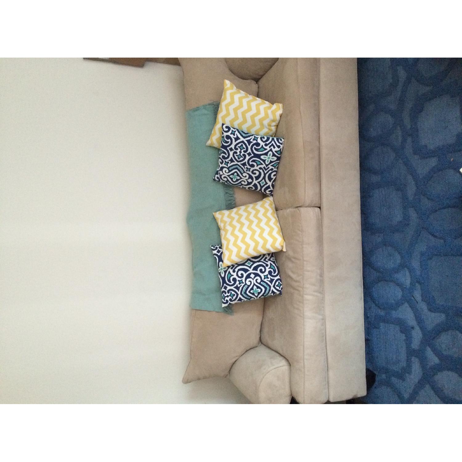 Raymour & Flanigan Microfiber Queen Sleeper Sofa - image-1