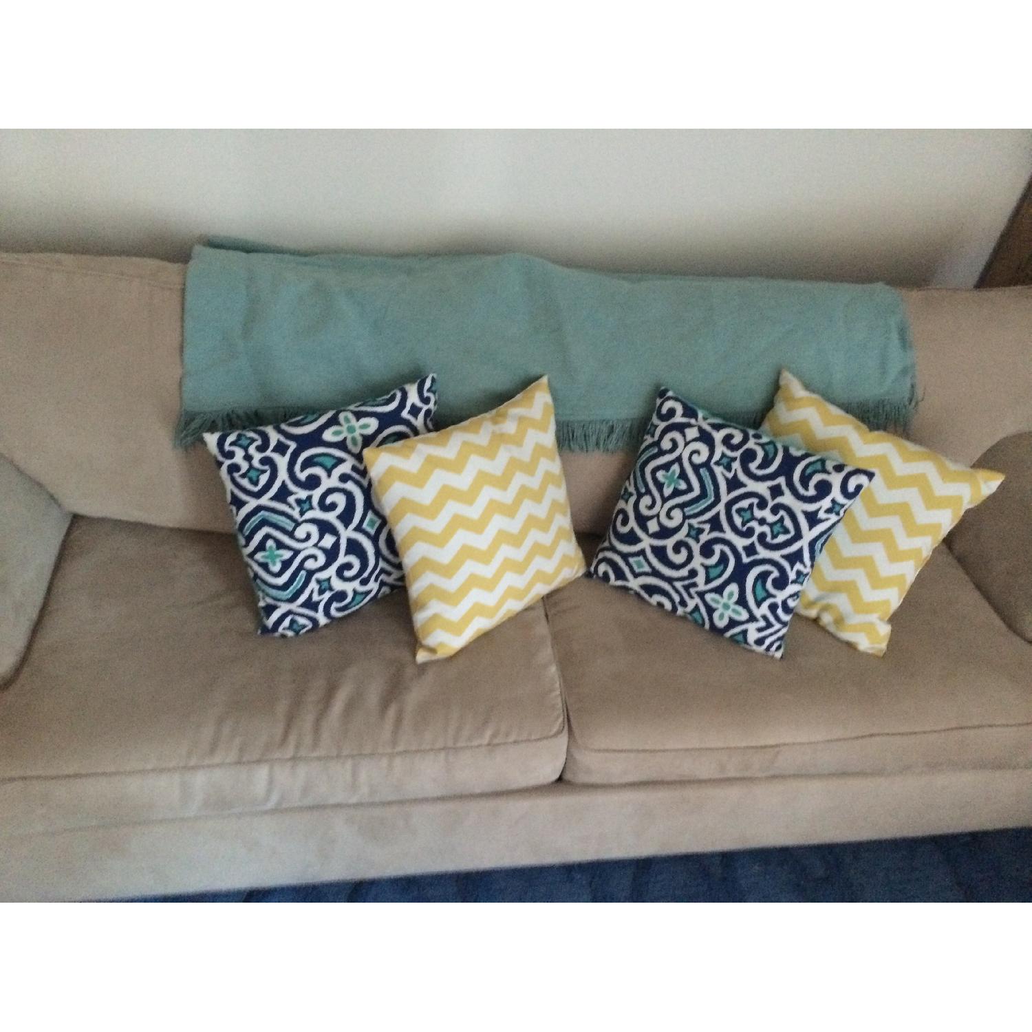 Raymour & Flanigan Microfiber Queen Sleeper Sofa - image-2