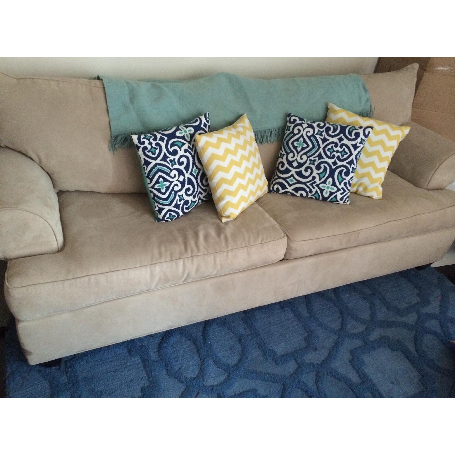 Raymour & Flanigan Microfiber Queen Sleeper Sofa - image-4