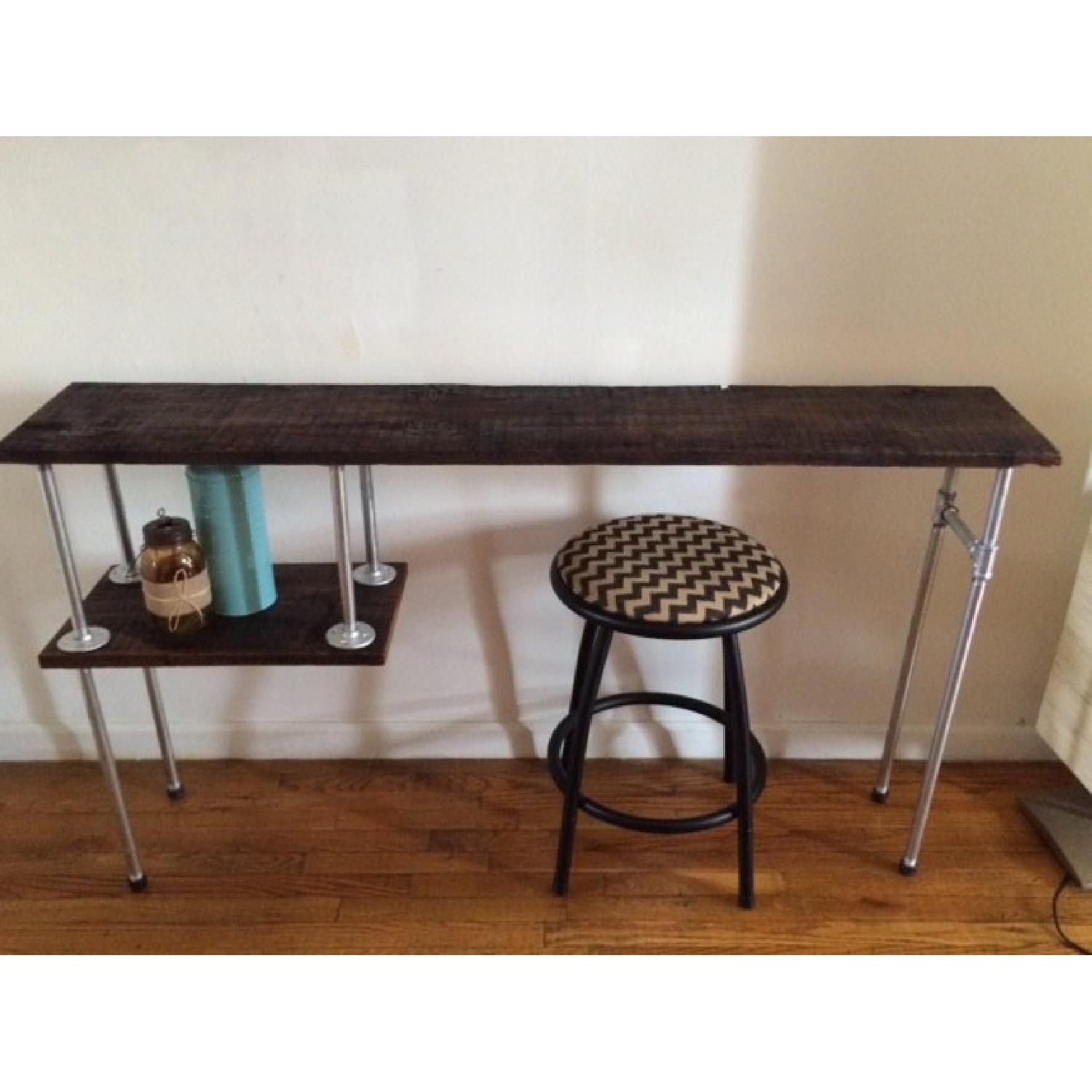 Reclaimed Barn Wood Table Top with Galvanized Pipe - image-1