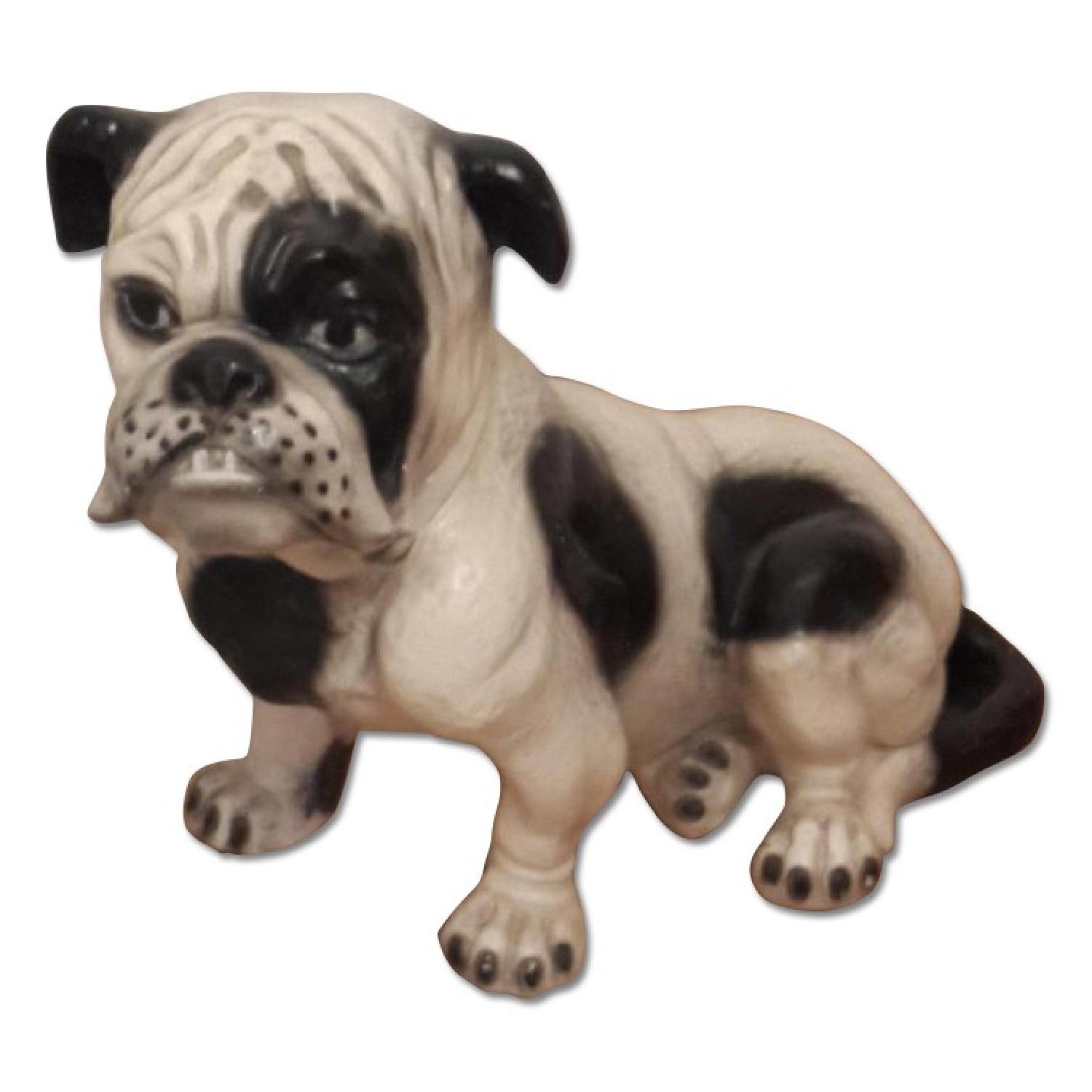 Vintage Ceramic Black & White Bull Dog - image-0