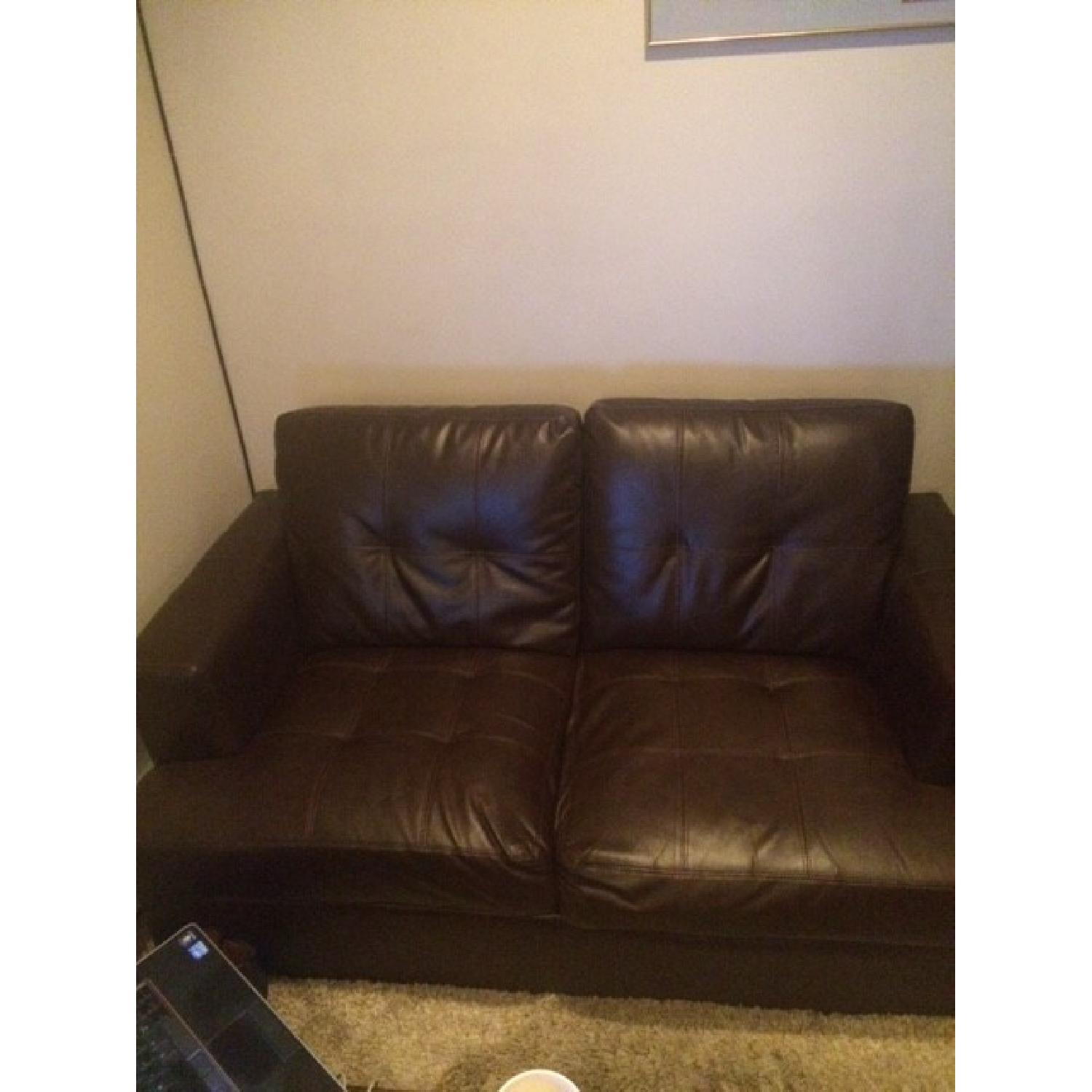Faux Leather Loveseat - image-1