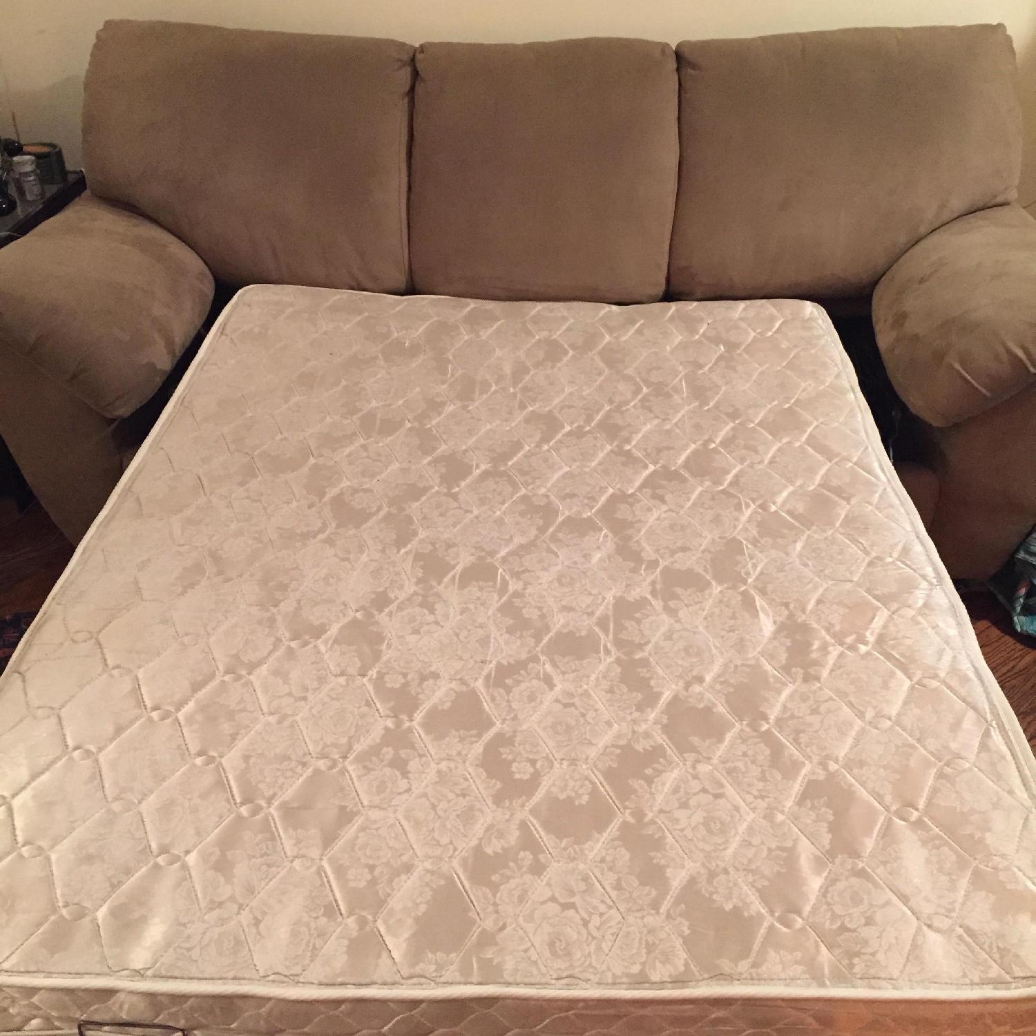 Beige Microsuede Sofa Bed - image-2