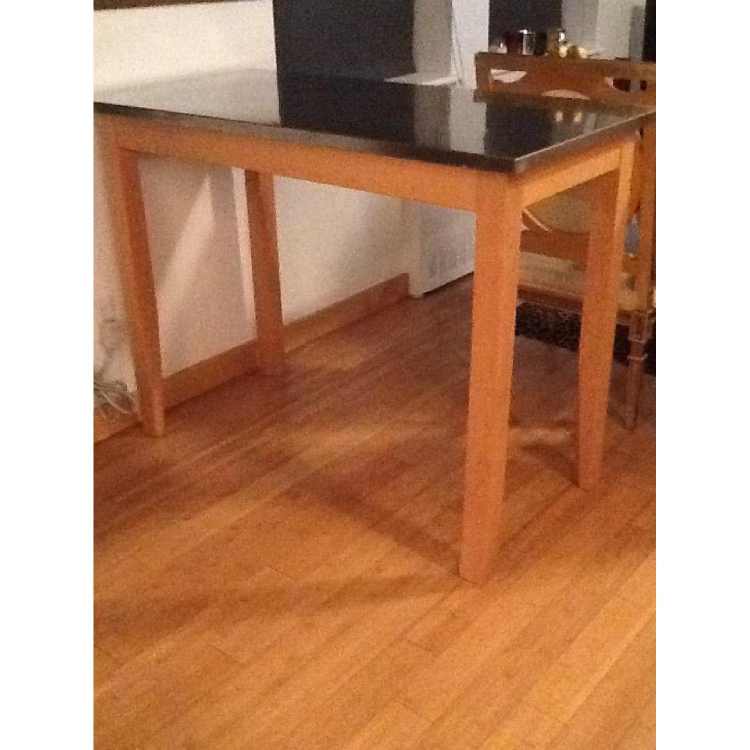 Stainless Steel Table with Wooden Legs - image-2