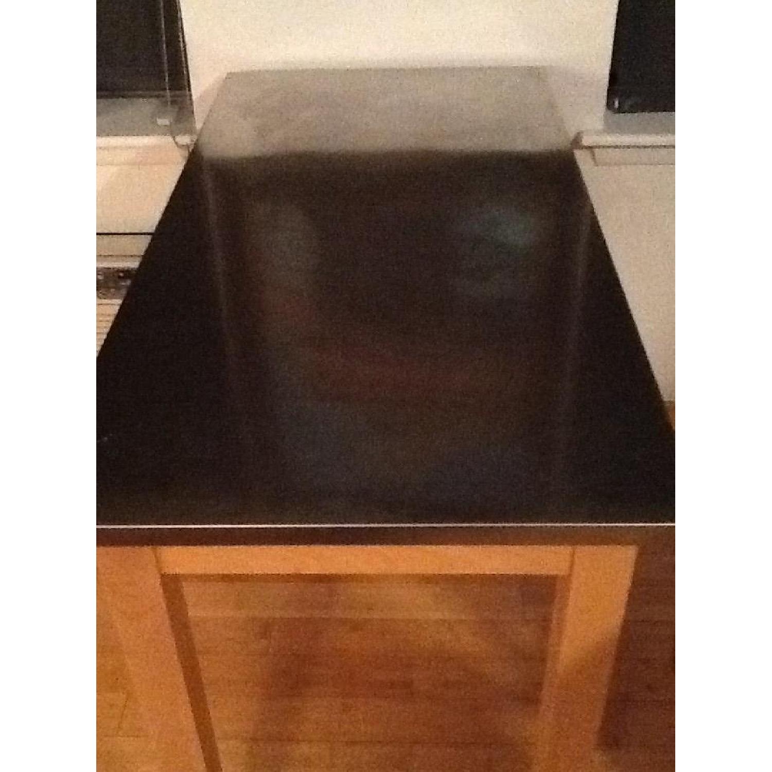 Stainless Steel Table with Wooden Legs - image-3