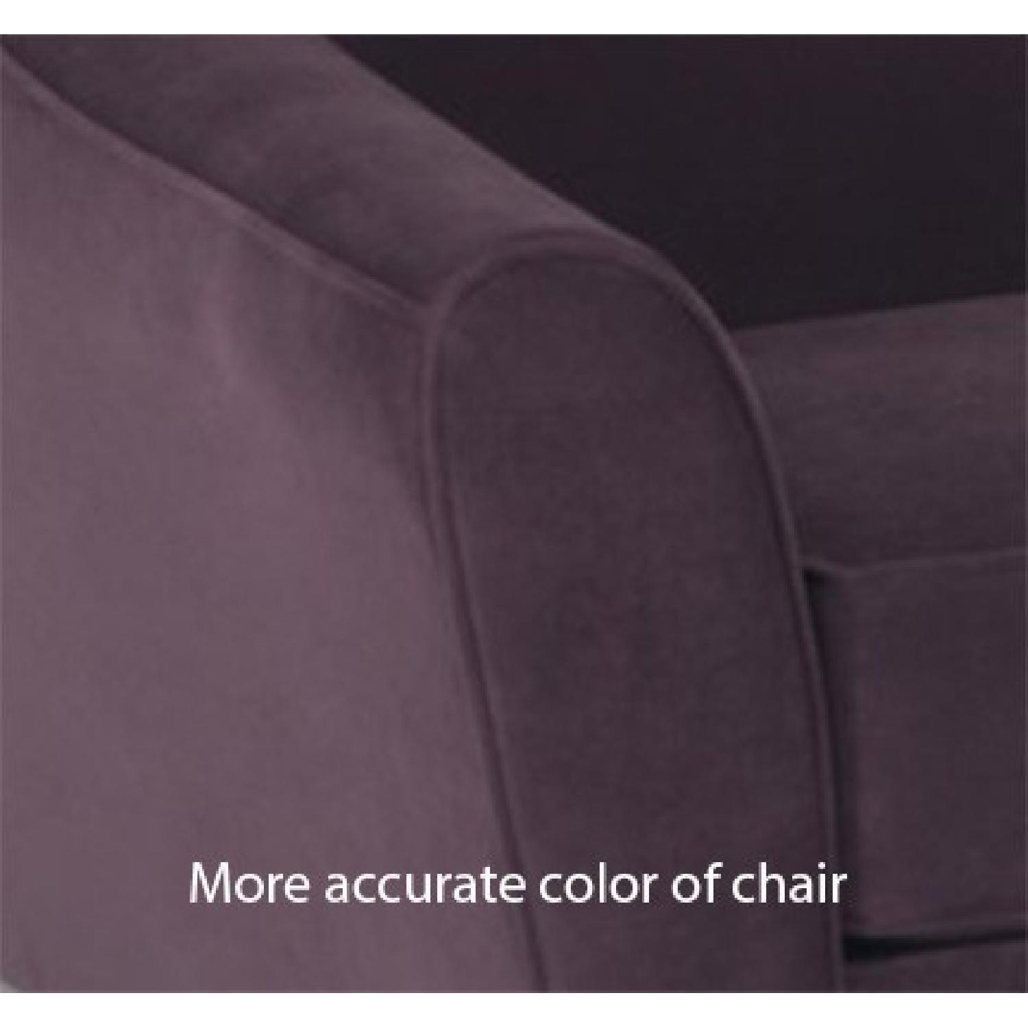 Eggplant/Purple Velvet Swivel Chair - image-4